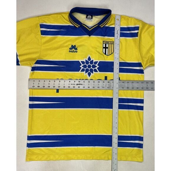 VINTAGE Calvo Parma AC 18 Jersey Men XL Soccer Futbol Yellow Parmalat - Picture 8 of 8